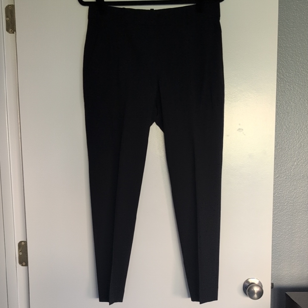 Theory Black Ankle Cropped Slim Pants